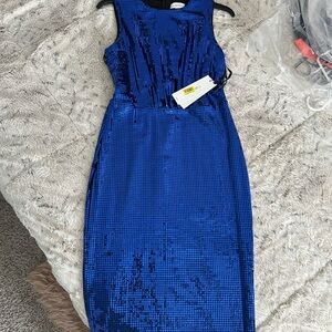 Calvin Klein Shimmering Blue Midi Dress